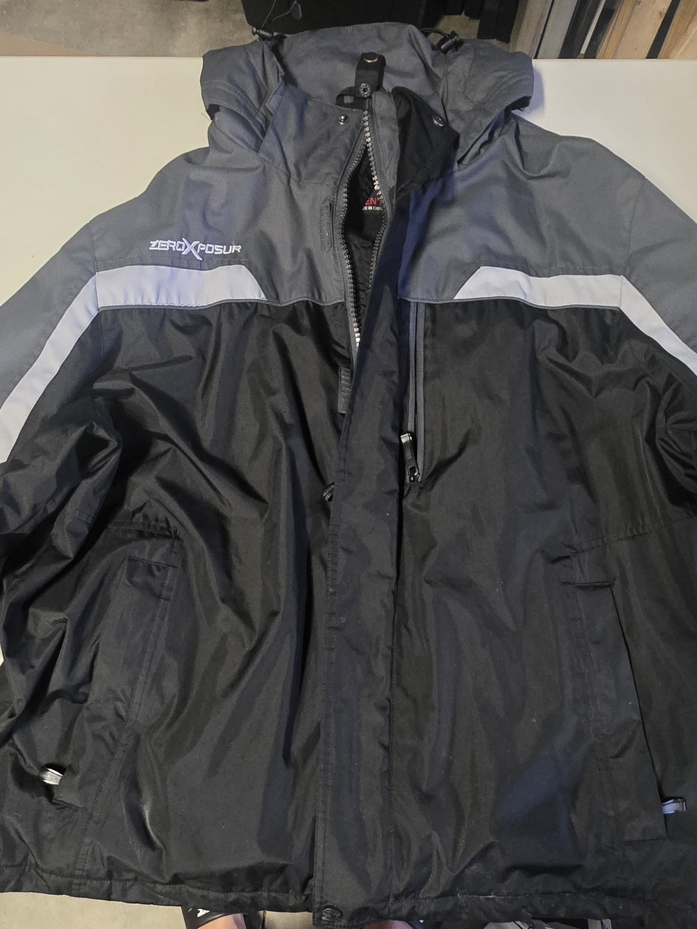 ZeroXposur Men's Black & Gray Waterproof Hooded Jacket